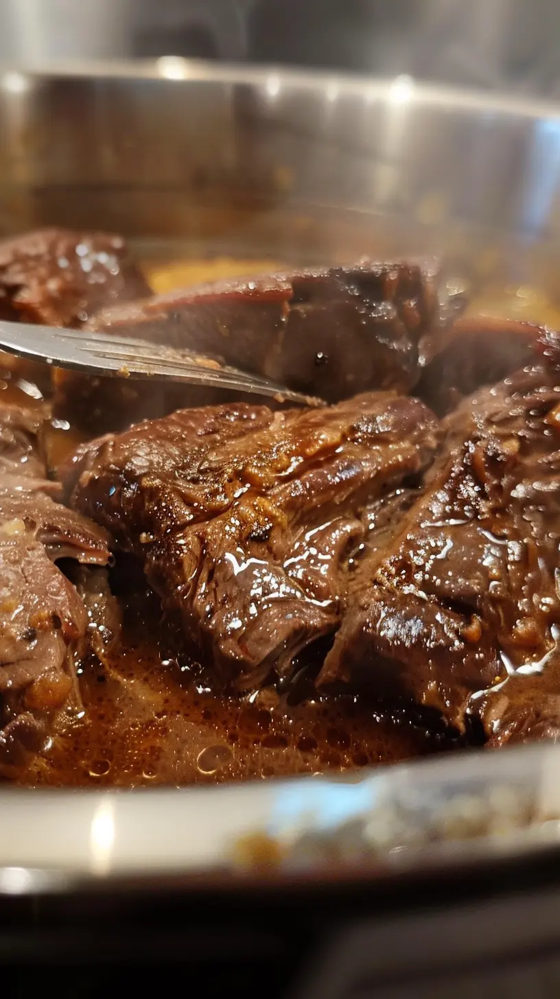 Instant Pot Chuck Roast 7 Fall-apart tender Instant Pot Chuck Roast being shredded with forks