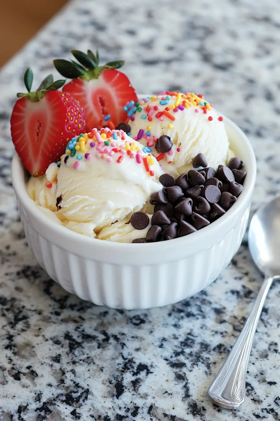 Irresistible Ninja Creami Vanilla Ice Cream Recipe You’ll Love! 7 Ninja Creami vanilla ice cream with toppings