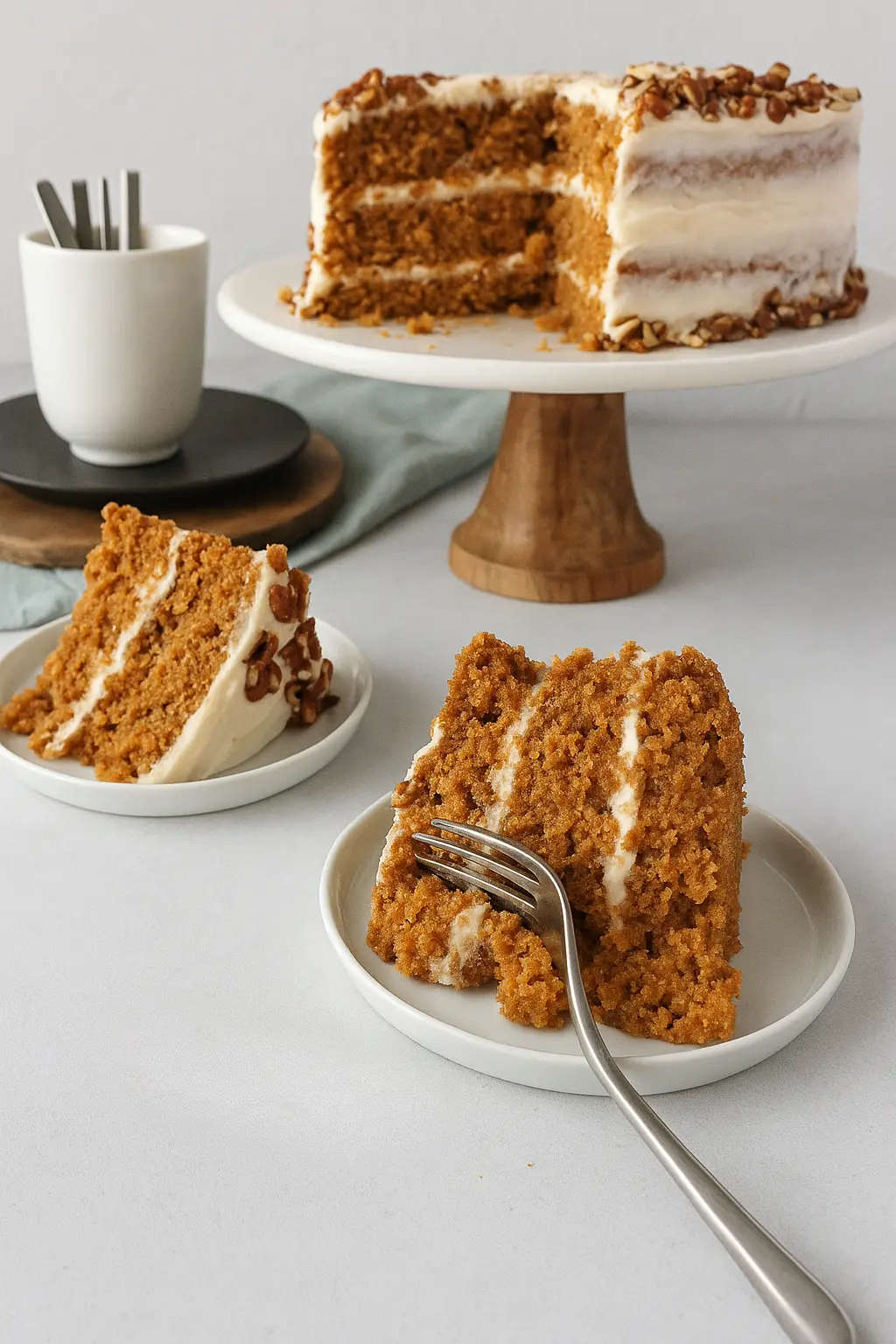 Deliciously Moist Carrot Cake: Bake Your Happy Moment! 7 Whole carrot cake with frosting and pecans