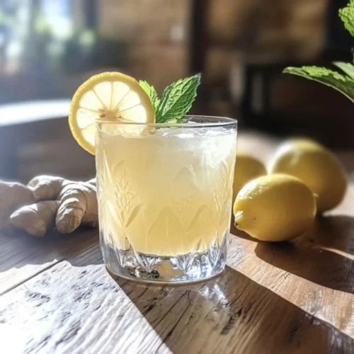 Best Homemade Mounjaro Recipes for Effective Weight Loss 13 Best homemade Mounjaro drink with lemon, ginger, and honey in a clear glass on a rustic table.