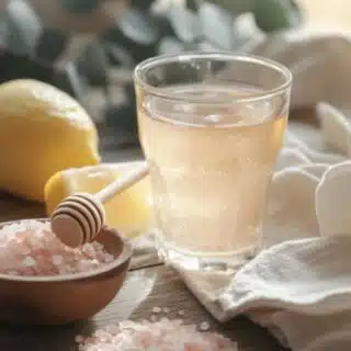 Beautiful flat lay of Blue Salt Trick drink and ingredients for men’s health and vitality