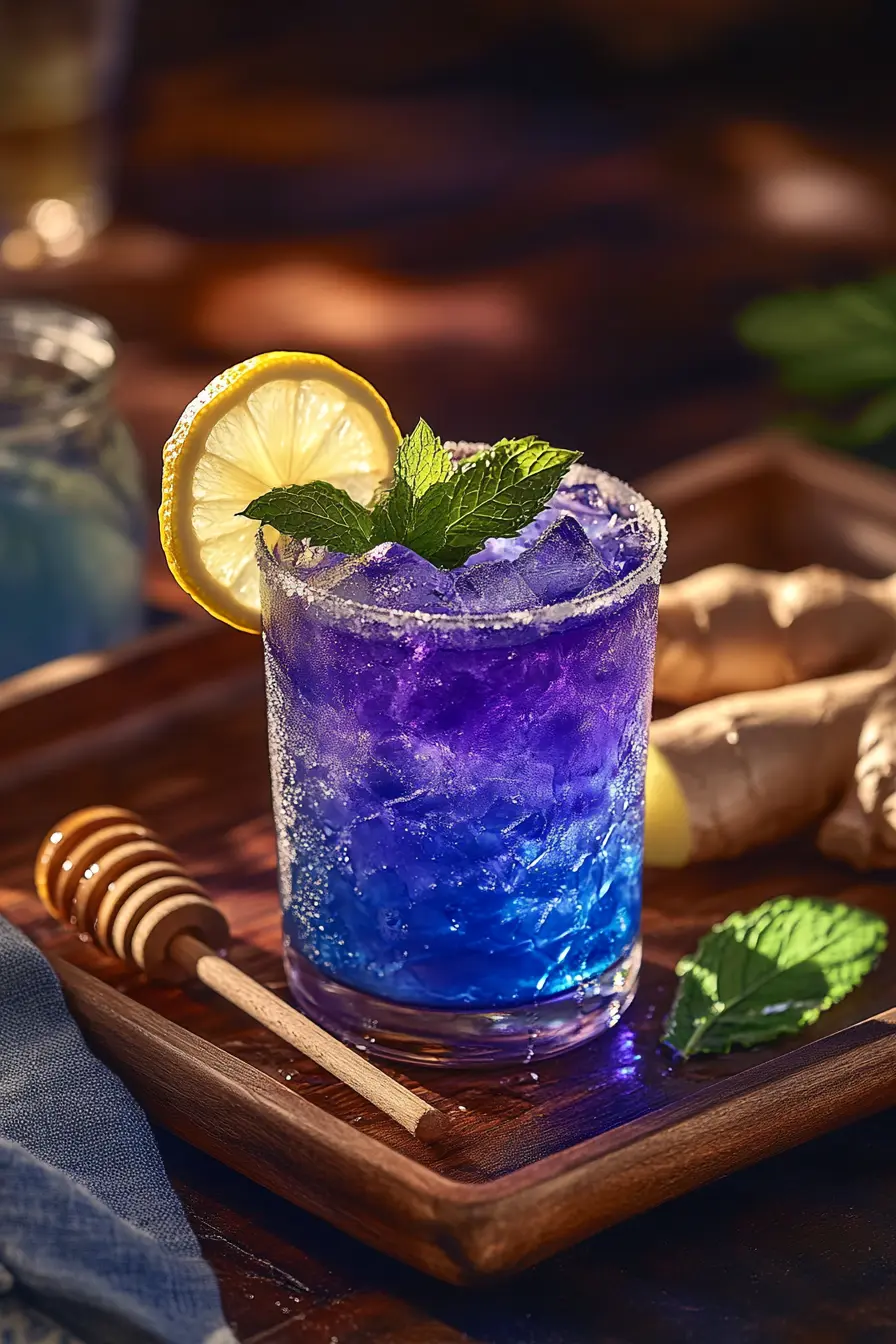 Mounjaro Recipe Ingredients: Everything You Need to Know 8 Mounjaro Recipe Ingredients drink served cold with lemon, mint, and butterfly pea flowers in a stylish wellness setting