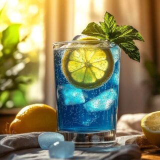 The Viral Blue Salt Trick Recipe Everyone's Talking About (Not Just for Men!) 1 Finished Blue Salt Trick Recipe with mint garnish