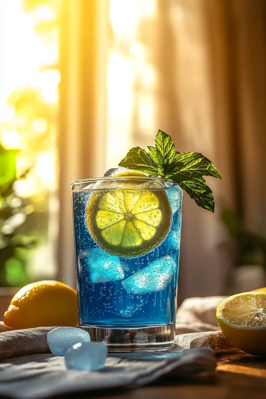 The Viral Blue Salt Trick Recipe Everyone's Talking About (Not Just for Men!) 8 Finished Blue Salt Trick Recipe with mint garnish