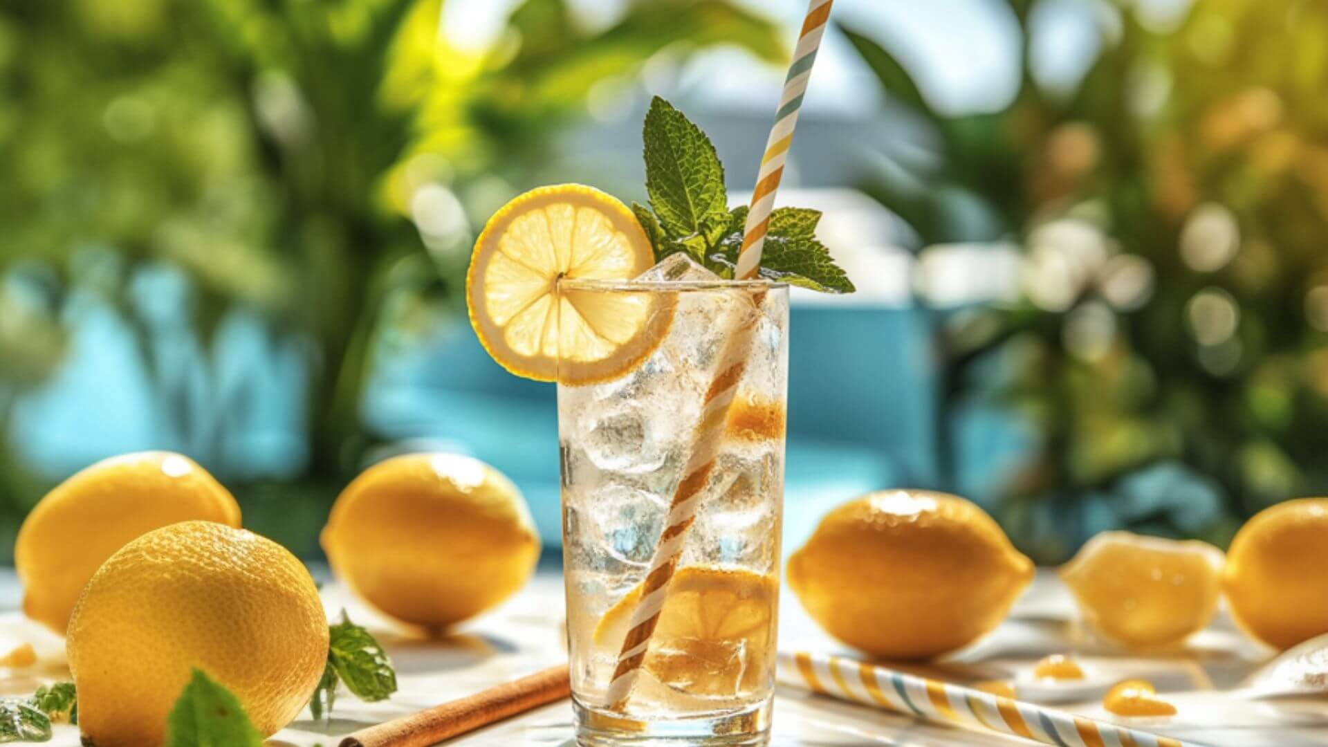 Natural Mounjaro drink with clean ingredients in a white kitchen setting
