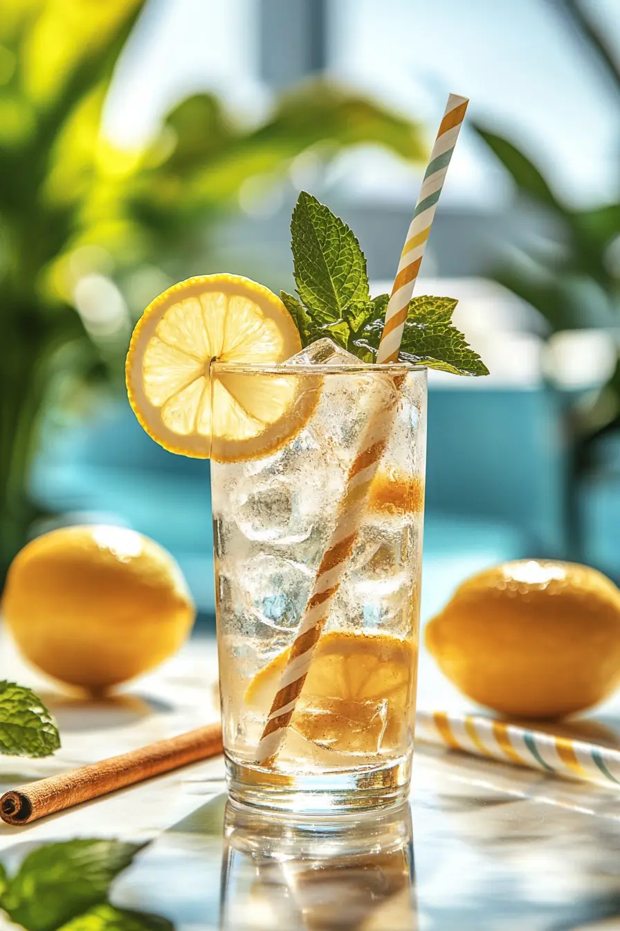 How to Make a Natural Mounjaro Recipe with Only 4 Ingredients 9 Natural Mounjaro drink with clean ingredients in a white kitchen setting