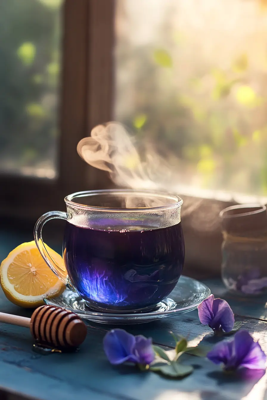 Diane Miller Brazilian Mounjaro Drink Recipe Explained 9 Steeping butterfly pea flower tea for Diane Miller’s Brazilian Mounjaro Drink