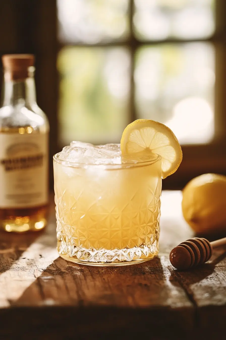 Glass of homemade Mounjaro detox drink with lemon, ginger, and apple cider vinegar for natural weight loss