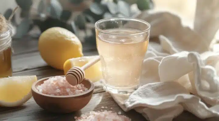 Beautiful flat lay of Blue Salt Trick drink and ingredients for men’s health and vitality