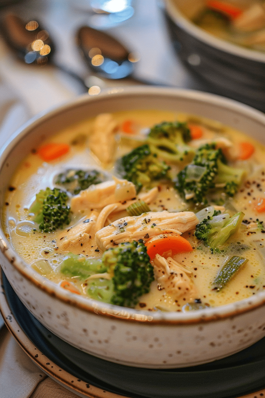 Sautéed vegetables cooking in pot for chicken broccoli soup