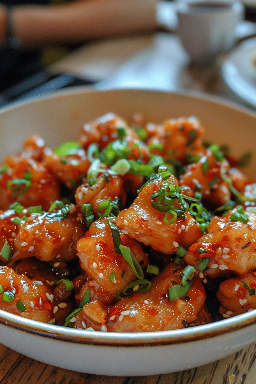 Sweet and spicy Thai Sweet Chili Chicken in pressure cooker, aromatic steam