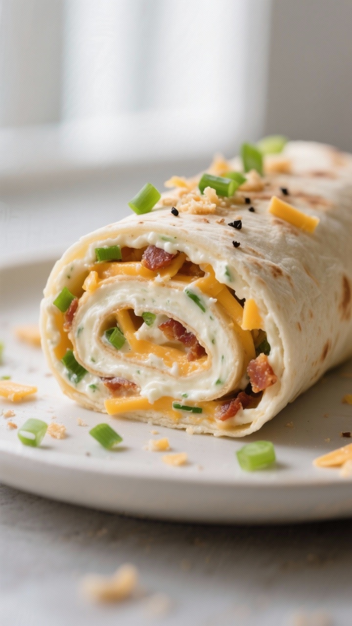 Close-up detail shot: A tight macro of a freshly sliced crack chicken pinwheel, showing creamy cream