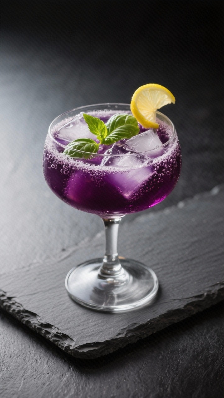 Final dish presentation: Restaurant-quality hero shot of a single stemless wine glass filled with th