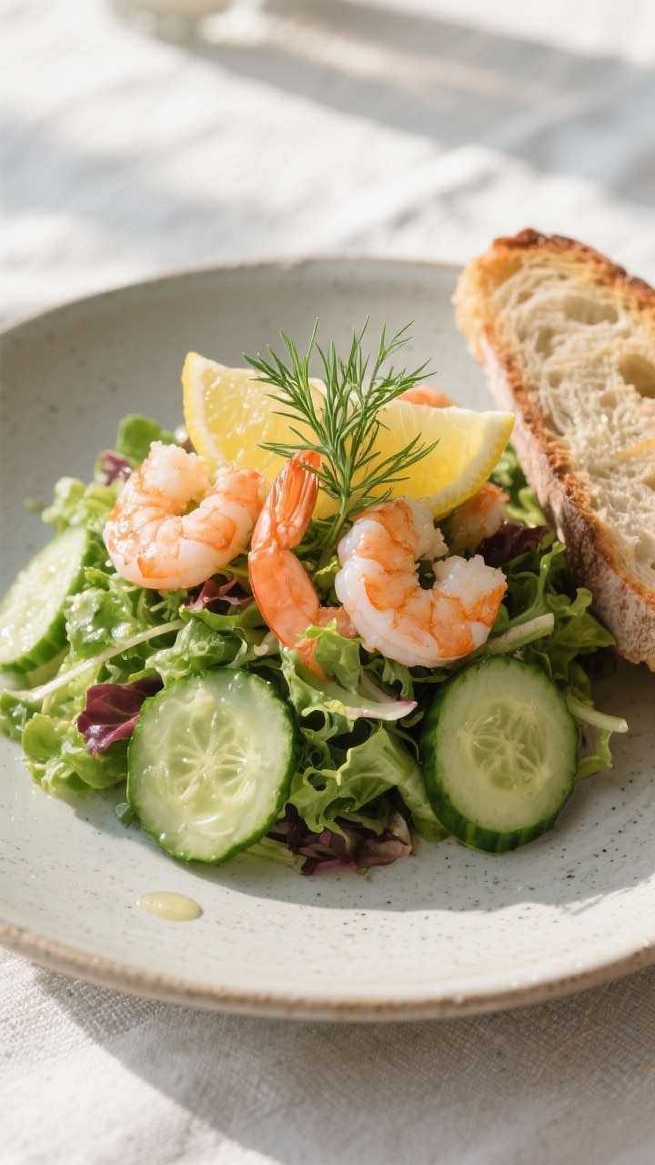 Final dish presentation: Restaurant-quality plating of the salad mounded over a bed of tender mixed 