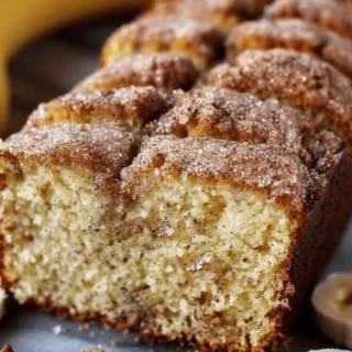 Delicious snickerdoodle banana bread fresh out of the oven